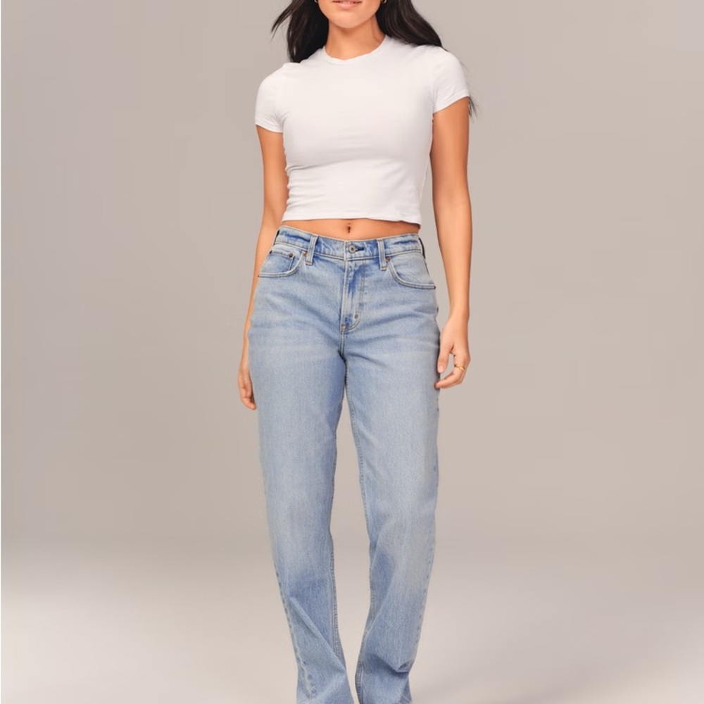 Abercrombie Mid Rise Straight Curve Love Jeans 27 short